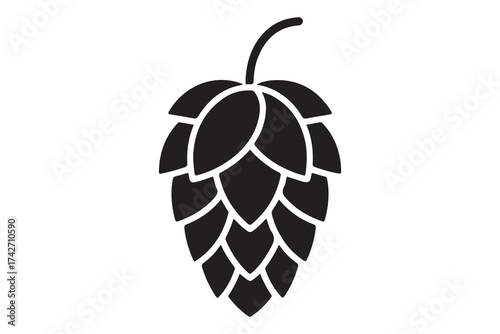 Hop icon vector. Hops icon in thin line, flat, and color style with editable stroke. Vector Black silhouettes. with white background