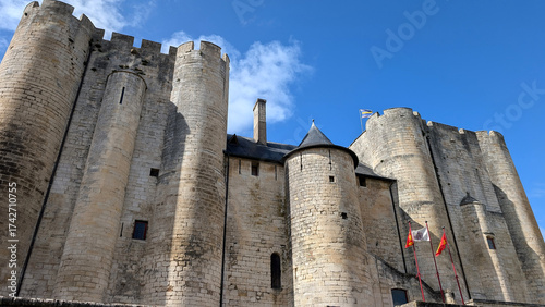 Fortified castle tower in Niort, France