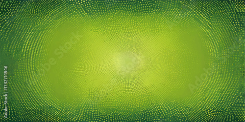 The vibrant green grunge texture offers an abstract background of digital art with a subtle line pattern and dynamic light waves