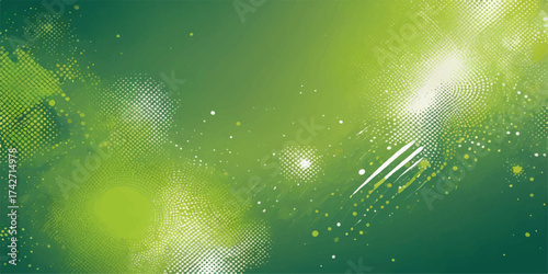 Bright summer sun on green grass nature backdrop with a colorful pattern and texture