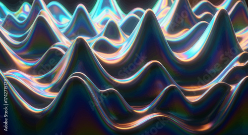 Iridescent Abstract Waves A Mesmerizing Play of Light and Color on a Fluid Surface