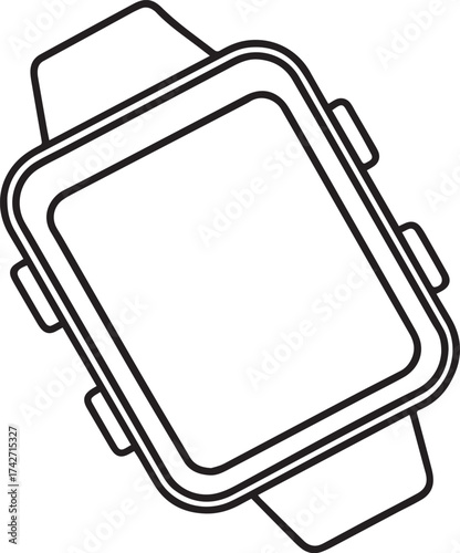 smartwatch outline vector illustration line art