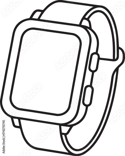 smartwatch outline vector illustration line art