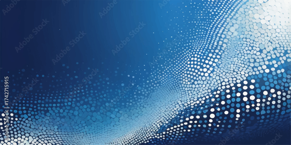 Obraz premium Abstract blue halftone dot pattern vector illustration for futuristic digital design art wallpaper texture backdrop