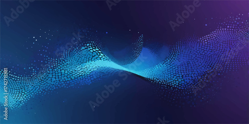 Abstract blue background with glowing light lines, a technological vector design of water energy, motion, and digital space