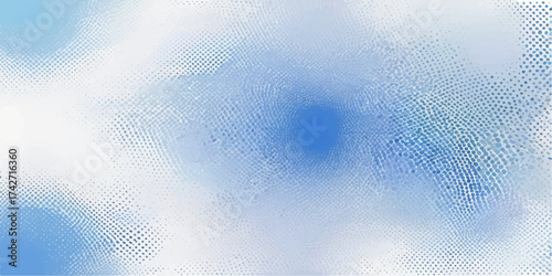Abstract blue background with dots featuring a frozen water texture and snowflake pattern like winter ice bubbles