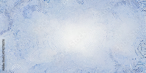 Texture of frozen blue water drops on a vintage window with a light sky background pattern