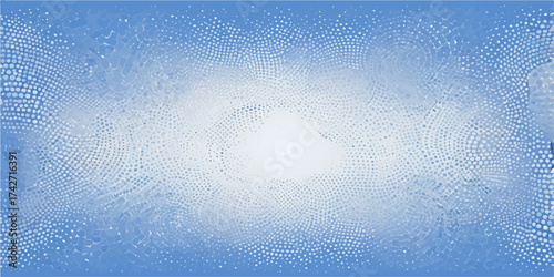 Cold fresh water drops on blue glass creating a wet texture and pattern like a winter rain backdrop