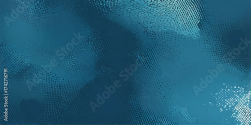 A textured blue liquid pattern with light bubbles creates an abstract glass background, resembling a binary code wave