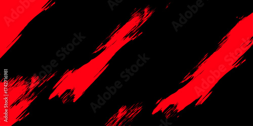 A dynamic vector illustration of a red and black ink splash with a grunge texture suggests a fiery flame or a drop of blood