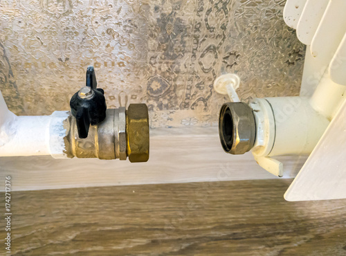 Radiator disconnected from the heating system