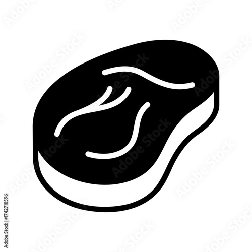 Raw Meat Steak Glyph Vector Icon