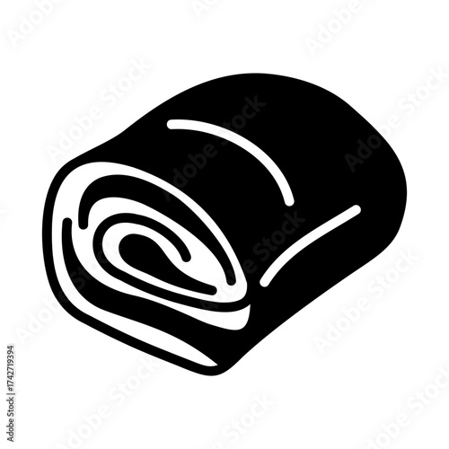 Rolled Pancetta Meat Glyph Vector Icon