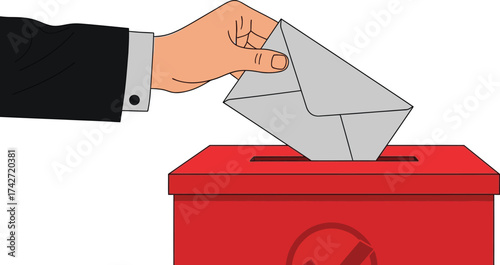Vote by mail concept illustration for election campaign use editable vector