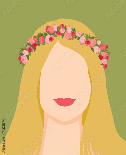 Abstract boho woman vector illustration