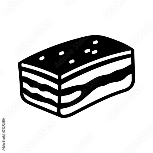 Traditional Pork Lard Slice Glyph Icon