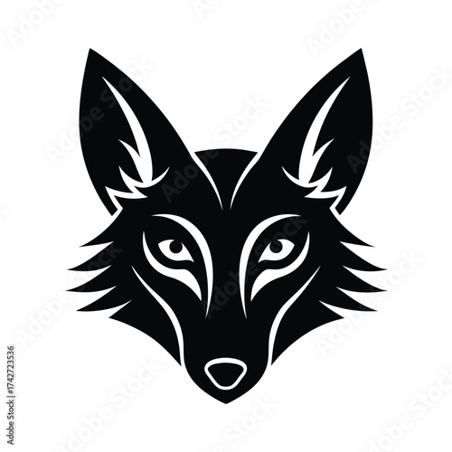 Jackal mascot illustration in tattoo inspired art vector art illustration