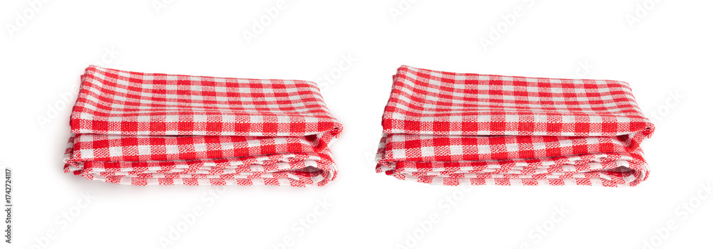 Obraz premium Picnic Table Cloth, Checkered Napkin, Red White Tablecloth, Kitchen Towel, Restaurant Dishcloth
