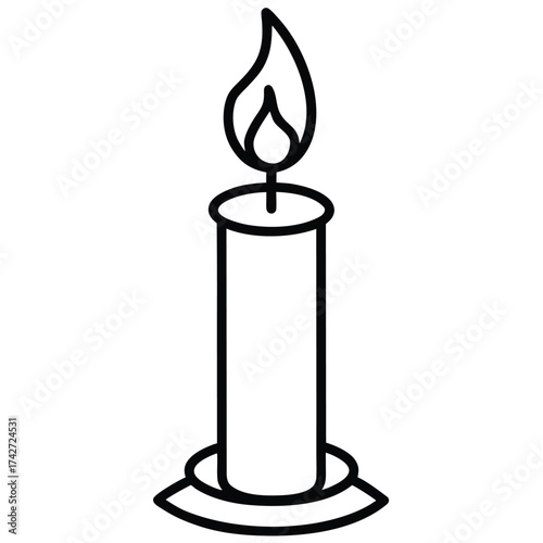 candlelight icon simple vector icon on black color and white background