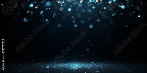 Dark blue space sky with motion blur of starry particles forming a glowing nebula in the universe