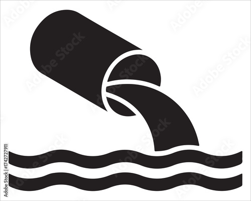 Environmental contamination illustration of industrial outflow