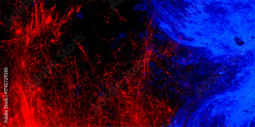 Realistic fog and mist effect on explosion special effect design wallpaper. watercolor background concept, vector with red and blue faint texture. Abstract blue and red paint wall cement texture.