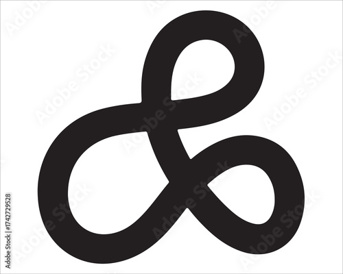 Minimalist bold swirl shape symbolizing unity and motion