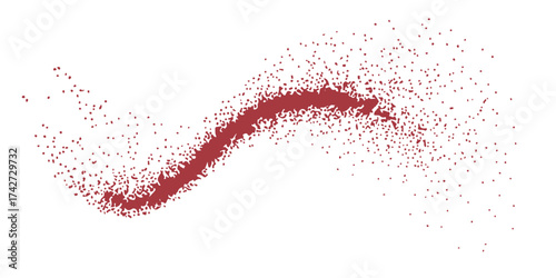 Red lipstick kiss illustration with heart shape, grunge ink texture, and watercolor splash for a Valentine's Day love card design