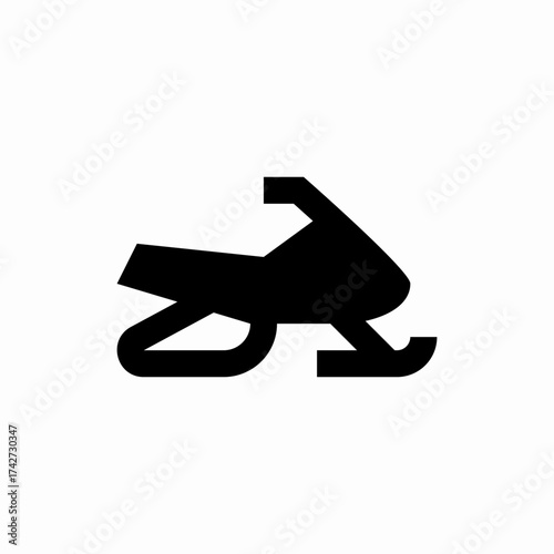 snowmobile ski icon sign vector