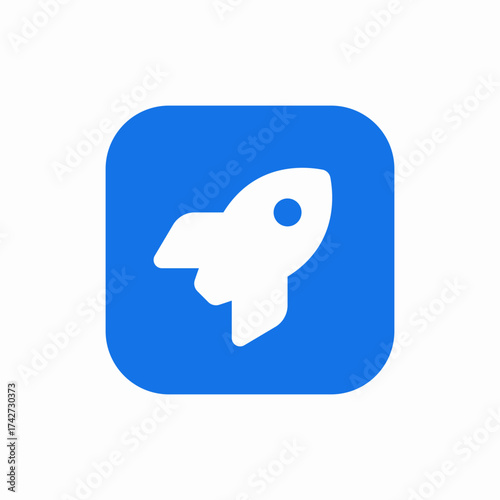 spaceship launch icon sign vector