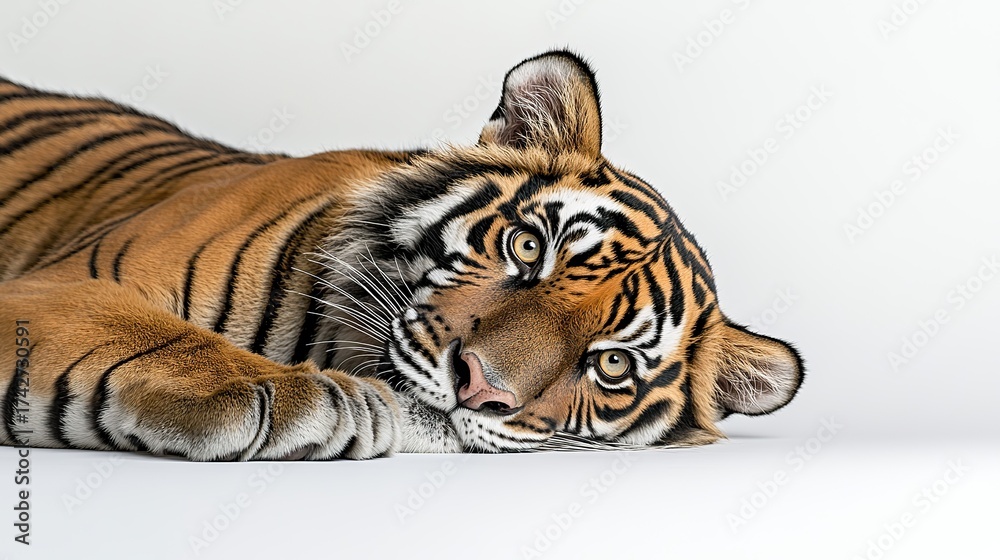 Fototapeta premium A full body photograph of a Javan Tiger (Panthera tigris sondaica) ,