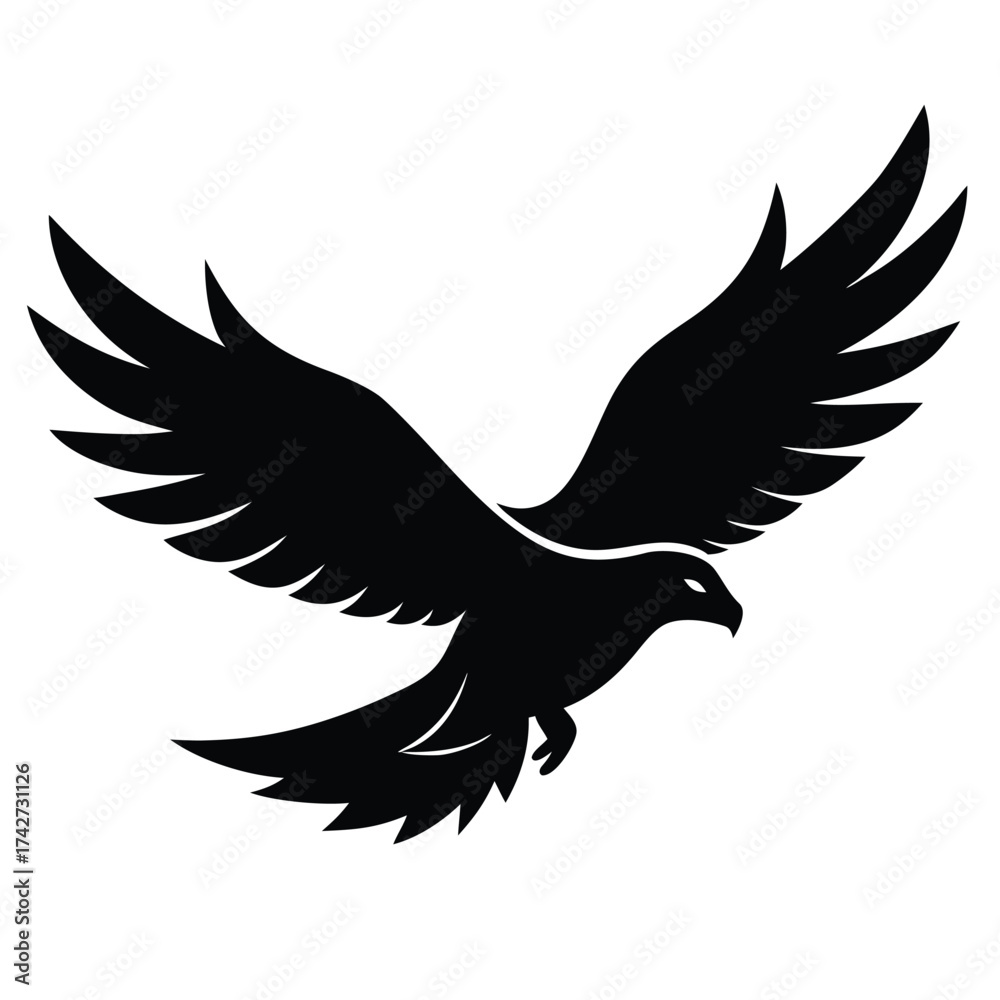 Obraz premium flying eagle dive icon on white background