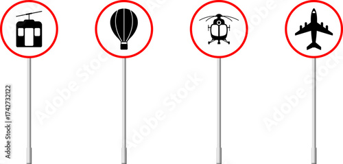 Prohibitory signs for specific vehicles, Vehicle prohibition signs vector.