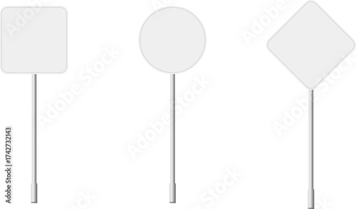 Road board collection, road template sign set, blank street traffic isolated, Blank signs vector for information of road direction, maps, text or banner. 