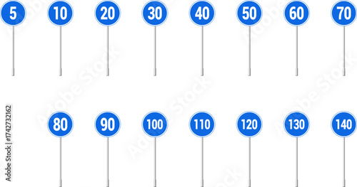 minimum speed limit road sign Vector