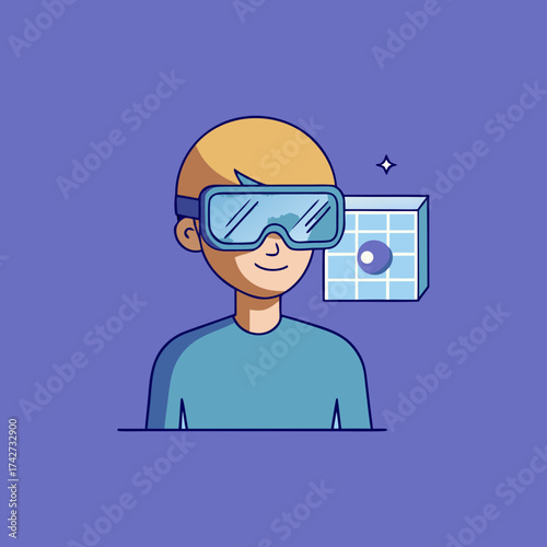 Person wearing AR glasses viewing a 3D hologram