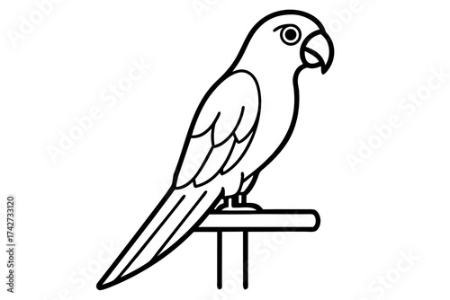 A parrot sitting on a wooden perch indoors