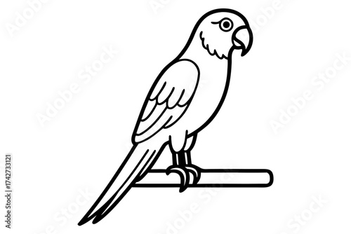 A parrot sitting on a wooden perch indoors
