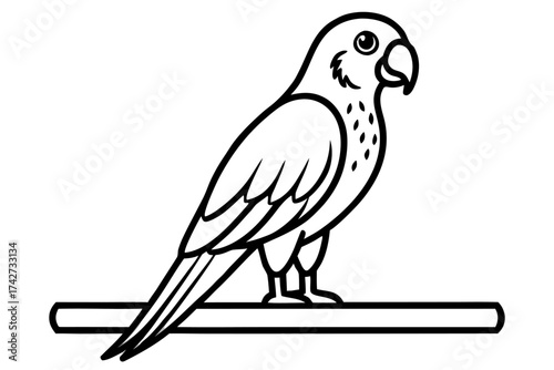 A parrot sitting on a wooden perch indoors