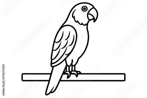 A parrot sitting on a wooden perch indoors