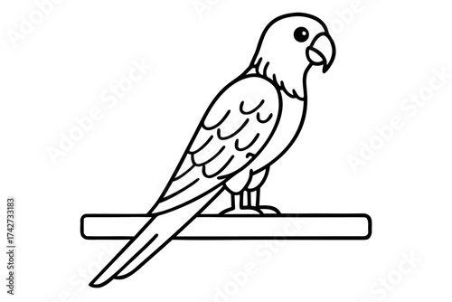 A parrot sitting on a wooden perch indoors