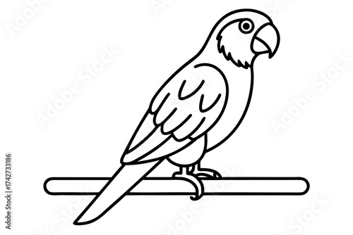 A parrot sitting on a wooden perch indoors