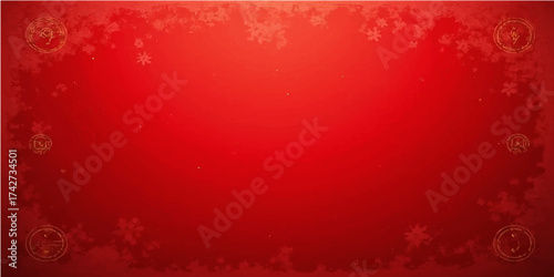 Red Christmas and New Year background card with snowflakes and stars for winter holiday season design and decoration
