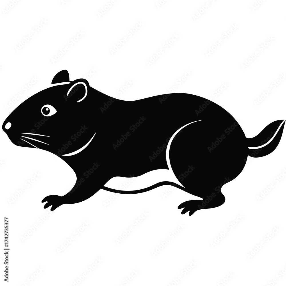 Obraz premium running hamster guinea pig vector icon on white