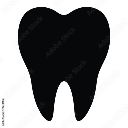 tooth vector icon on white background