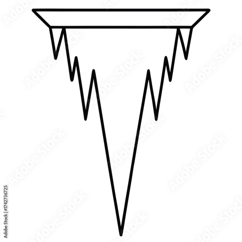 icicle simple vector icon on black color and white background