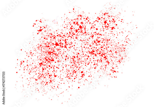Hand made Red paint splatter abstract artistic design element Transparent Background for graphic design projects