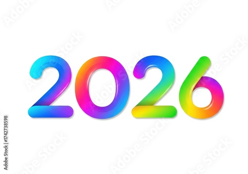 Colorful 2026 Gradient Numbers Design for Future Celebration and New Year Events