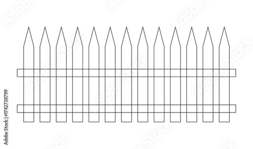White picket fence isolated on white background vector art