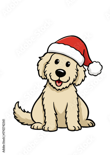 puppy with santa hat